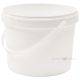 White plastic bucket without lid with handle 3000ml / 3L with diameter 195mm